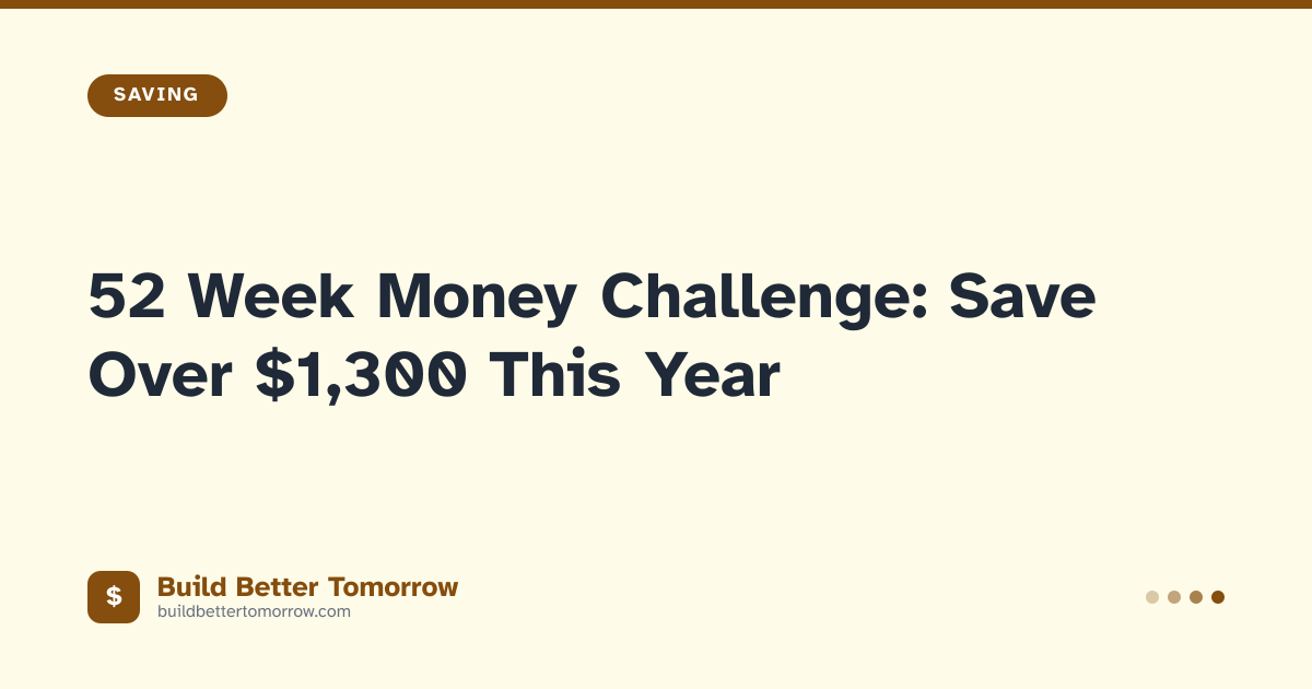 52 Week Money Challenge: Save Over $1,300 This Year